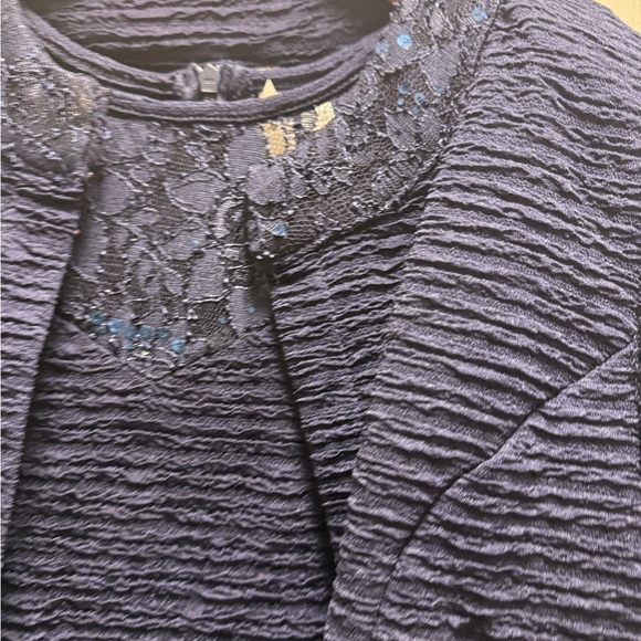 NY Collection Textured Navy Ensemble - Picture 3 of 7